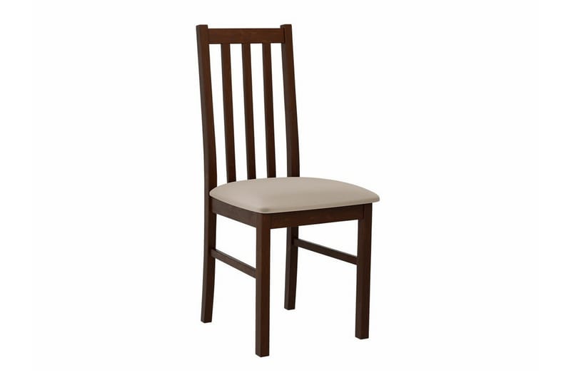 Patrickswell kvadratisk uttrekkbar spisegruppe 80–110 cm – Spisebord med 4 spisestoler i tre med høy spilerygg - Mørkebrun|Beige - Møbler - Bord - Spisegrupper