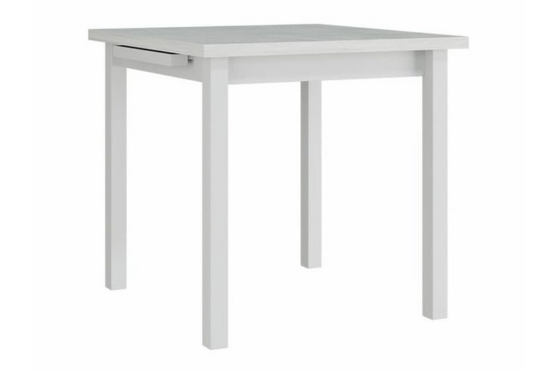Patrickswell kvadratisk uttrekkbar spisegruppe 80–110 cm – Spisebord med 4 spisestoler i tre med spilerygg - Hvit|Beige - Møbler - Bord - Spisegrupper