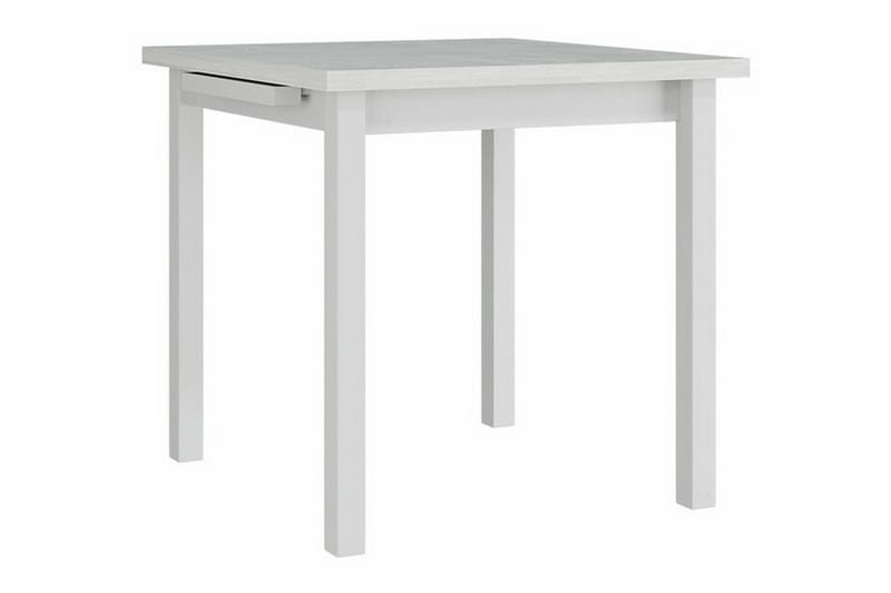Patrickswell kvadratisk uttrekkbar spisegruppe 80–110 cm – Spisebord med 4 spisestoler i tre med spilerygg - Hvit|Svart - Møbler - Bord - Spisegrupper