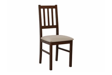 Patrickswell kvadratisk uttrekkbar spisegruppe 80–110 cm – Spisebord med 4 spisestoler i tre med spilerygg - Mørkebrun|Beige - Møbler - Bord - Spisegrupper