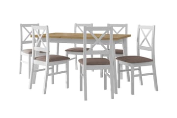 Patrickswell Spisegruppe - Beige/Hvit/Brun - Møbler - Bord - Spisegrupper