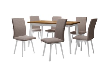 Patrickswell Spisegruppe - Beige/Hvit/Brun - Møbler - Bord - Spisegrupper