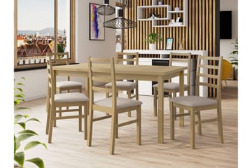 Patrickswell Spisegruppe - Beige/Tre - Møbler - Bord - Spisegrupper