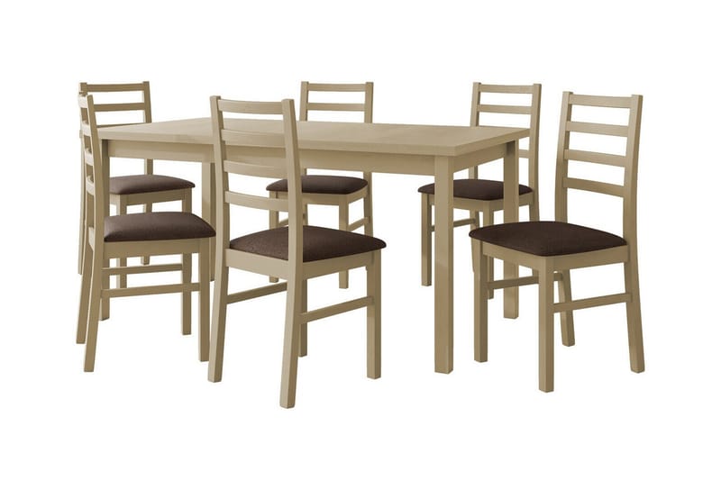 Patrickswell Spisegruppe - Beige/Tre/Brun - Møbler - Bord - Spisegrupper