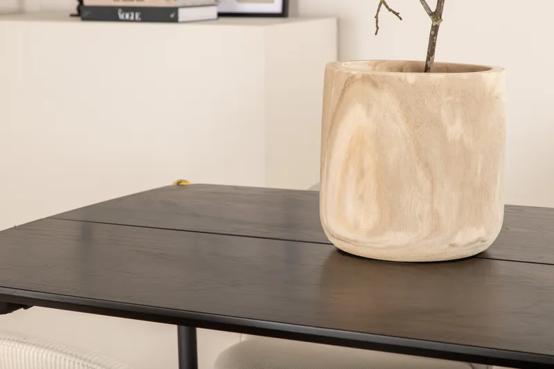 Pelle spisebord med 6 Fløyel Spisestol - Møbler - Bord - Spisegrupper