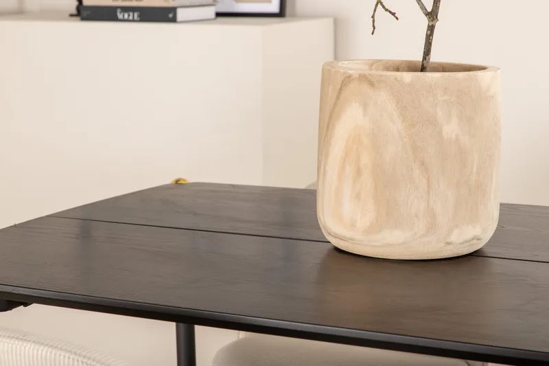 Pelle spisebord med 6 Fløyel Spisestol - Møbler - Bord - Spisegrupper