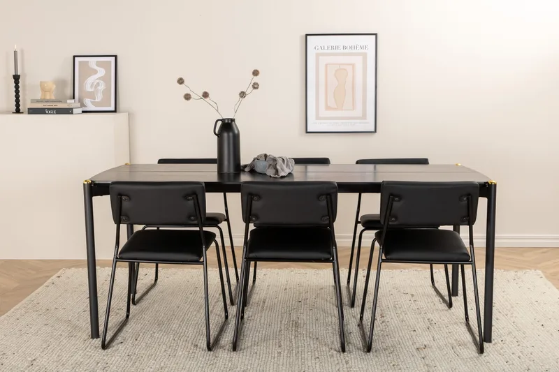 Pelle spisebord med 6 Kenth Spisestol - Møbler - Bord - Spisegrupper
