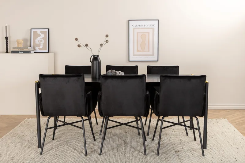 Pelle spisebord med 6 Pippi Spisestol, undefined