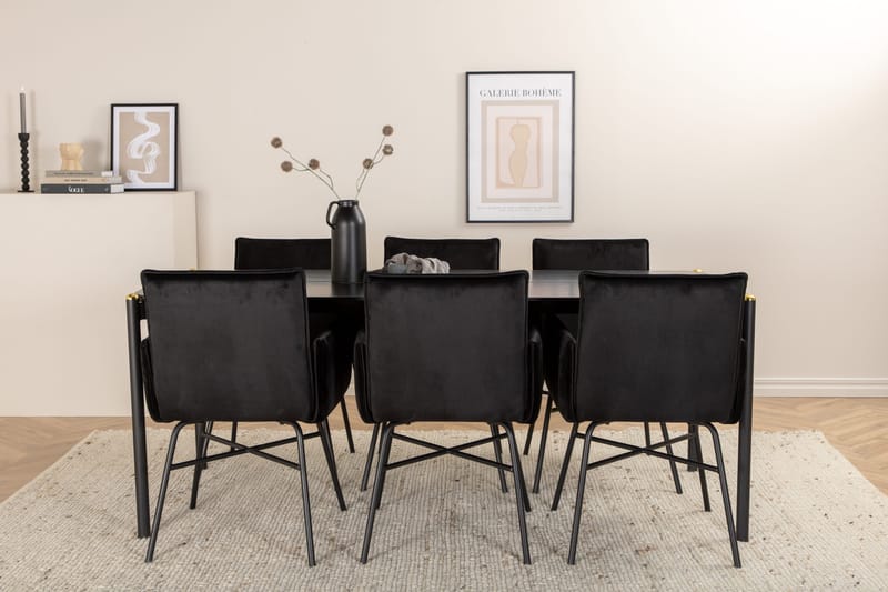 Pelle spisebord med 6 Pippi Spisestol, undefined