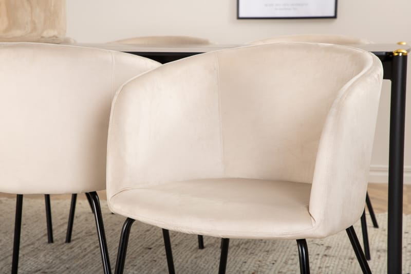 Pelle Spisebord med 6stk Berit Spisestol - Møbler - Bord - Spisegrupper