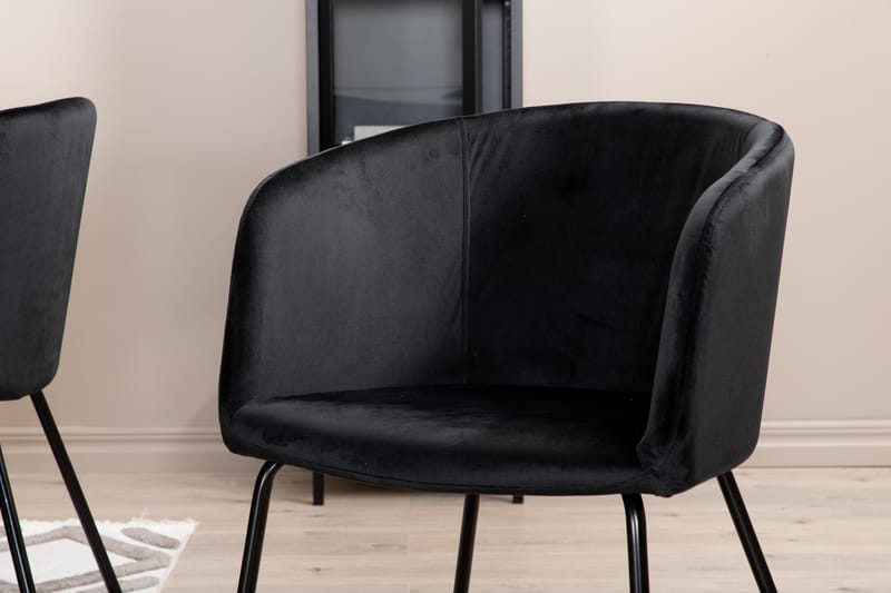 Penny Spisegruppe 190 cm inkl. 6 Berita Stoler - Grå/Svart - Møbler - Bord - Spisegrupper