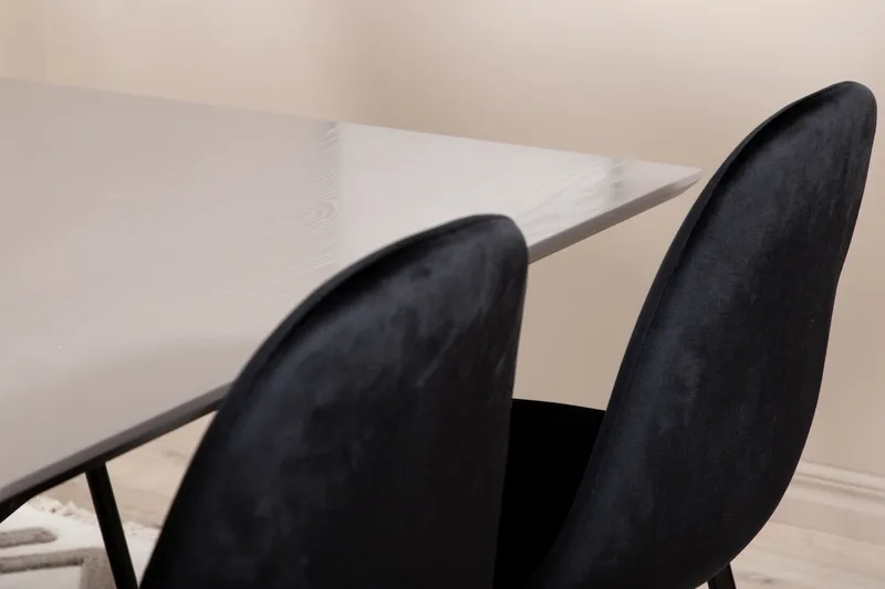 Penny Spisegruppe 190 cm inkl. 6 Pontus Stoler - Grå/Svart - Møbler - Bord - Spisegrupper