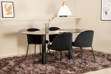 Pillan Spisegruppe 180 cm Oval inkl. 4 Foyos Stoler - Svart - Møbler - Bord - Spisegrupper