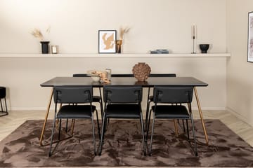 Pipi Spisegruppe 190 cm inkl. 6 Kenth Stoler - Svart/Kobber - Møbler - Bord - Spisegrupper