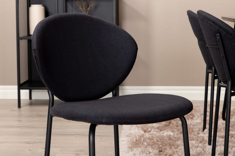 Pipi Spisegruppe 190 cm inkl. 6 Moncoll Stoler - Svart - Møbler - Bord - Spisegrupper