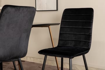 Pipi Spisegruppe 190 cm inkl. 6 Robin Fløyelsstoler - Svart/Kobber - Møbler - Bord - Spisegrupper