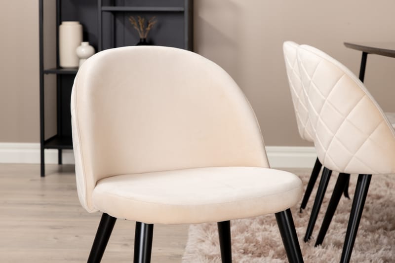 Pipi Spisegruppe 190 cm inkl. 6 Velvets Stoler - Svart - Møbler - Bord - Spisegrupper