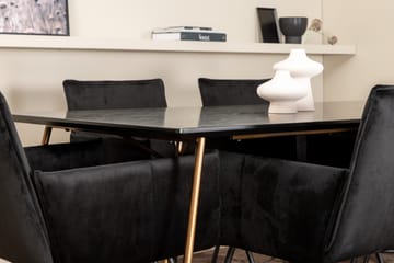 Pipi Spisegruppe 190 cm inkl. 6 Pipi Stoler - Svart/Kobber - Møbler - Bord - Spisegrupper