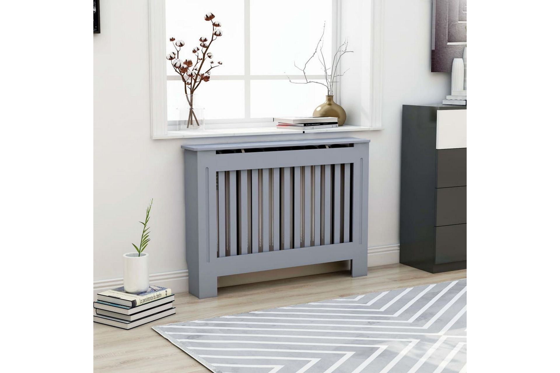 Radiatordeksel antrasitt 112x19x81 cm MDF - Møbler - Bord - Spisegrupper