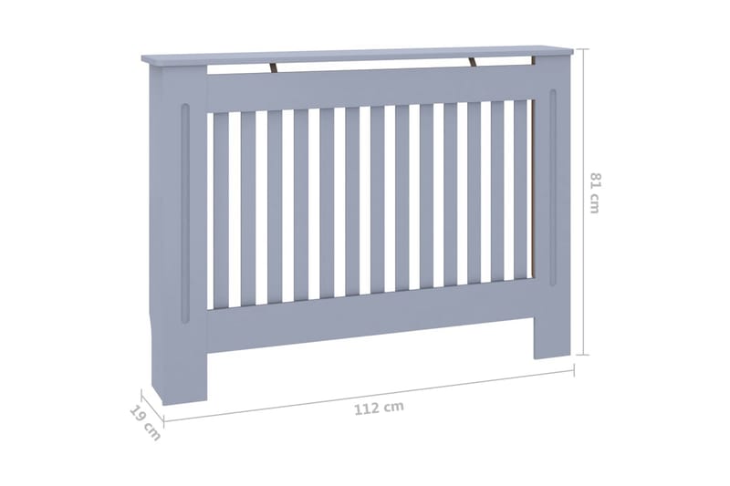 Radiatordeksel antrasitt 112x19x81 cm MDF - Spisegrupper