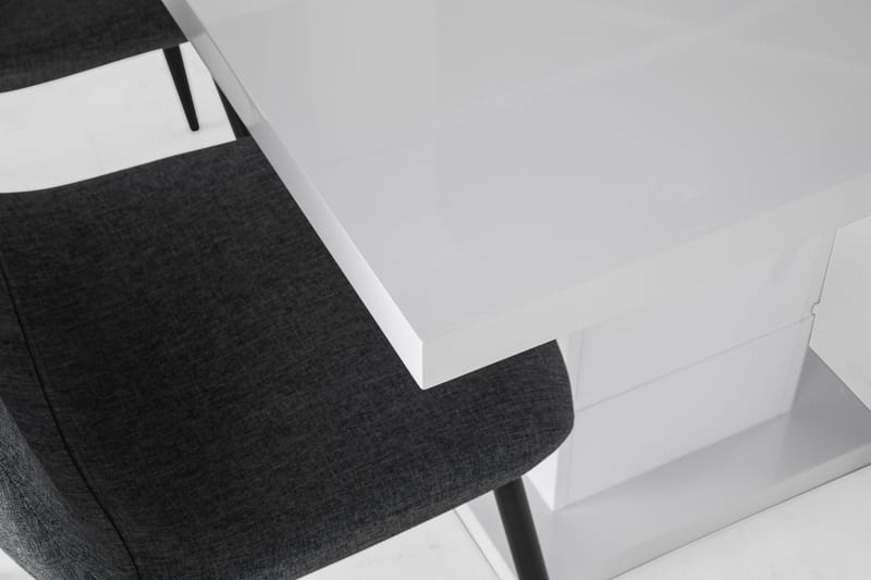 Ratliff Forlengningsbar Spisegruppe 120 cm med 4 Nibe Stol - Hvit/Grå/Svart - Møbler - Bord - Spisegrupper