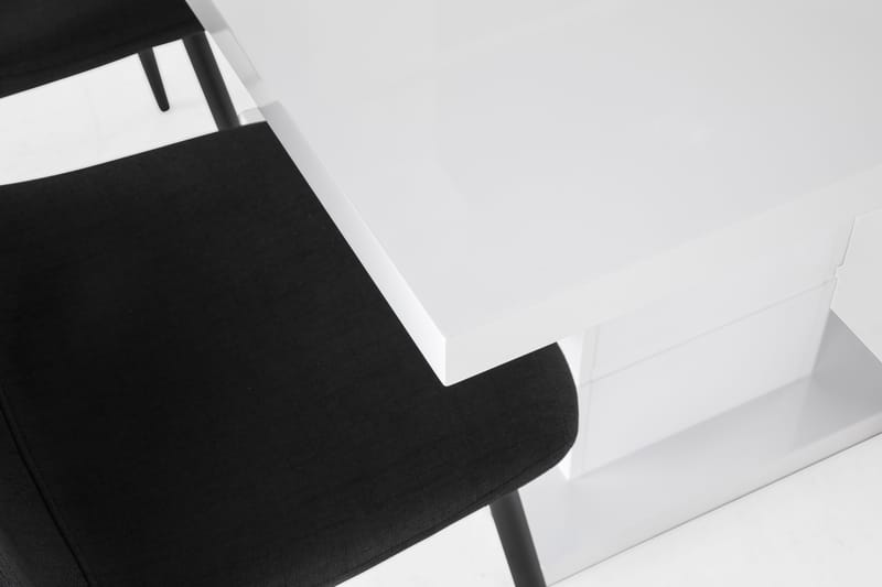 Ratliff Forlengningsbar Spisegruppe 120 cm med 4 Nibe Stol - Hvit/Svart - Møbler - Bord - Spisegrupper