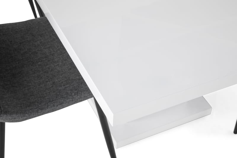 Ratliff Forlengningsbar Spisegruppe 160 cm med 4 Nibe Stol - Hvit/Grå/Svart - Møbler - Bord - Spisegrupper