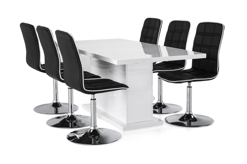 Ratliff Forlengningsbar Spisegruppe 180 cm m 6 Frida Stol - Møbler - Bord - Spisegrupper