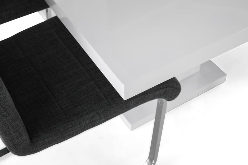 Ratliff Forlengningsbar Spisegruppe 180 cm med 6 Cibus Stole - Hvit/Grå/Krom - Møbler - Bord - Spisegrupper