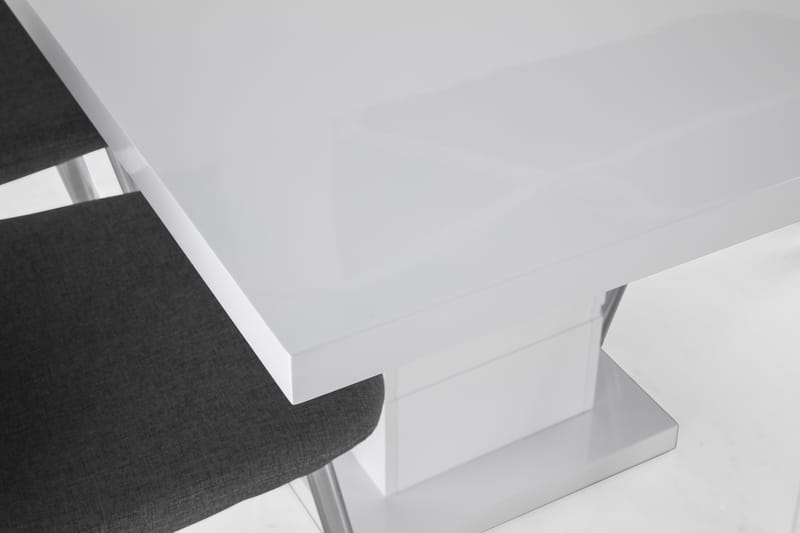 Ratliff Forlengningsbar Spisegruppe 180 cm med 6 Nibe Stol - Hvit/Grå/Krom - Møbler - Bord - Spisegrupper