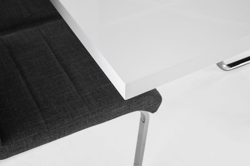 Ratliff Forlengningsbar Spisegruppe 200 cm med 8 Cibus Stole - Hvit/Grå/Krom - Møbler - Bord - Spisegrupper
