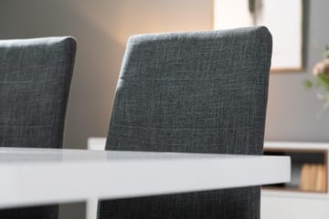 Ratliff Forlengningsbar Spisegruppe 200 cm med 8 Cibus Stole - Hvit/Grå/Krom - Møbler - Bord - Spisegrupper