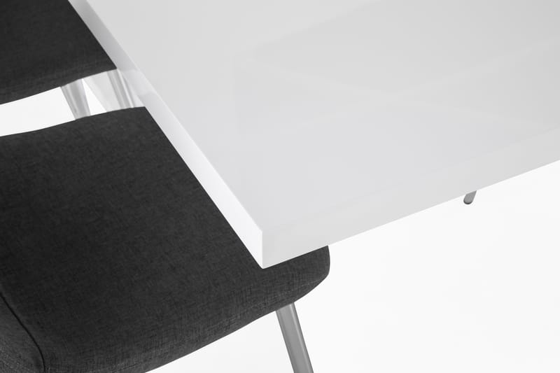 Ratliff Forlengningsbar Spisegruppe 200 cm med 8 Nibe Stol - Hvit/Grå/Krom - Møbler - Bord - Spisegrupper
