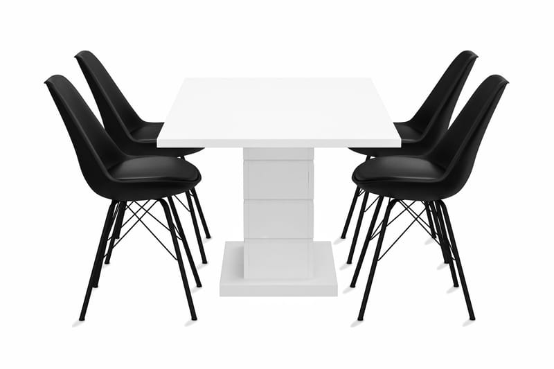 Ratliff Forlengningsbart Spisebord 160 cm Med 4 Shell Spises - Møbler - Bord - Spisegrupper