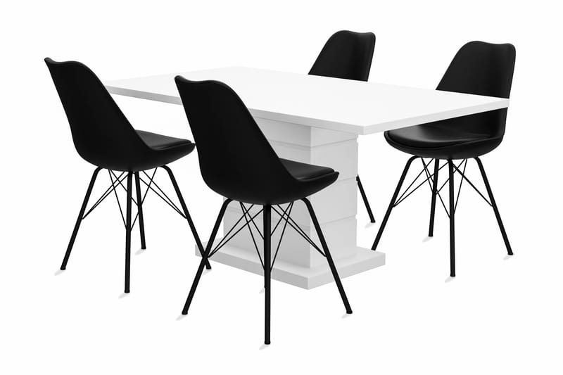 Ratliff Forlengningsbart Spisebord 160 cm Med 4 Shell Spises - Møbler - Bord - Spisegrupper