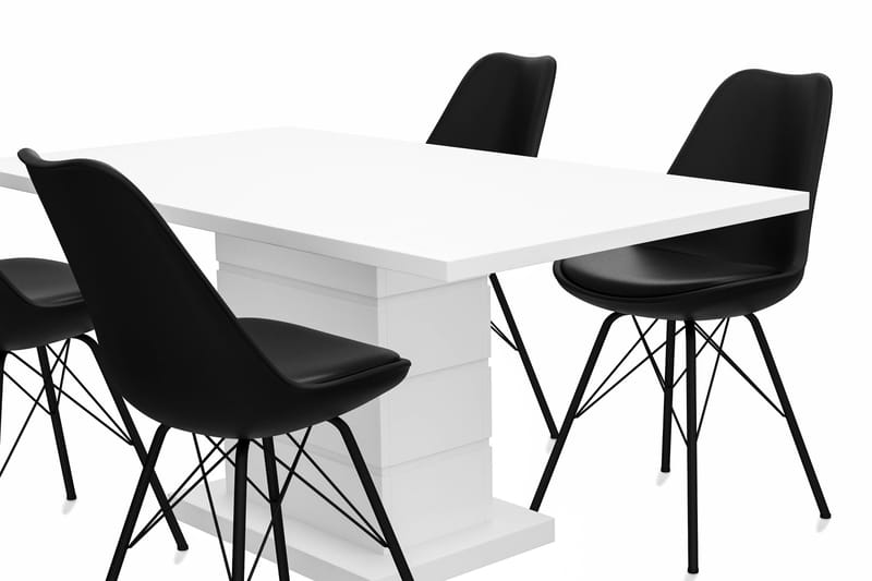 Ratliff Forlengningsbart Spisebord 160 cm Med 4 Shell Spises - Møbler - Bord - Spisegrupper