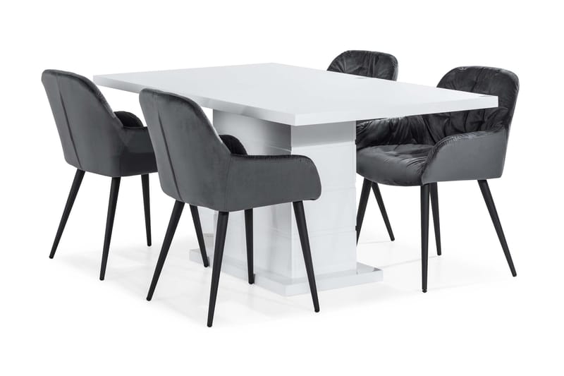 Ratliff Spisebord 160 cm 4 Giovanni Stoler Fløyel - Møbler - Bord - Spisegrupper