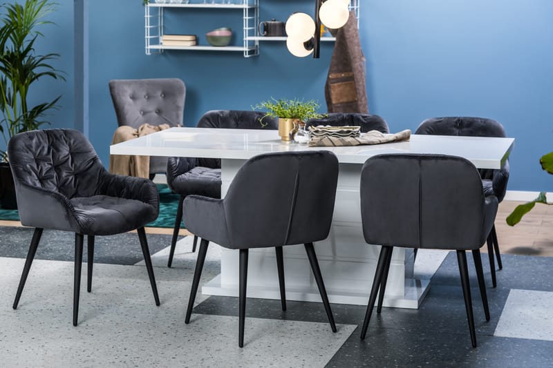 Ratliff Spisebord 180 cm 6 Giovanni Stoler Fløyel - Møbler - Bord - Spisegrupper