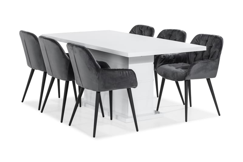 Ratliff Spisebord 180 cm 6 Giovanni Stoler Fløyel - Møbler - Bord - Spisegrupper