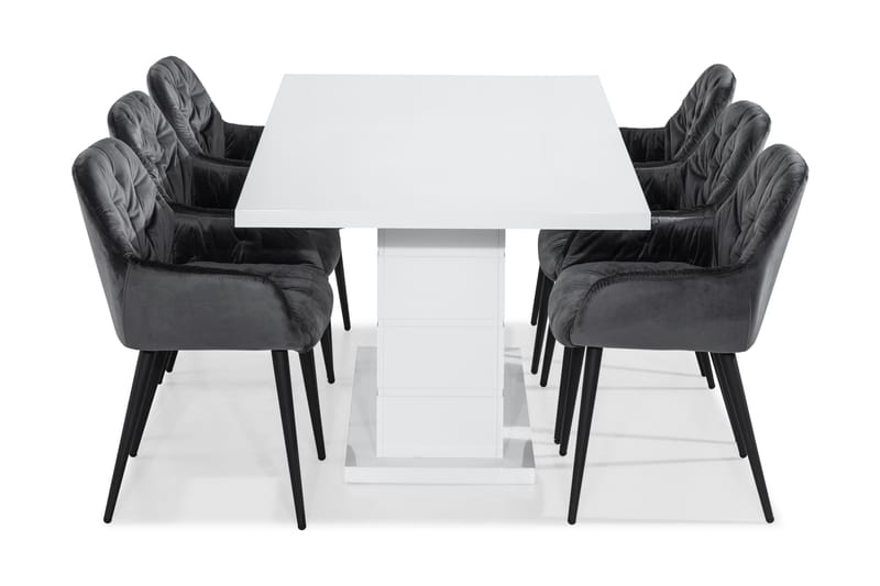 Ratliff Spisebord 180 cm 6 Giovanni Stoler Fløyel - Møbler - Bord - Spisegrupper