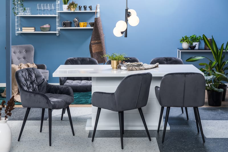 Ratliff Spisebord 180 cm 6 Giovanni Stoler Fløyel - Møbler - Bord - Spisegrupper
