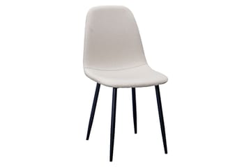Ratliff Spisebord 180 cm Uttrekkbart med ileggsplate + 6 stk Nibe stol beige med svarte ben - Hvit/Beige - Møbler - Bord - Spisegrupper