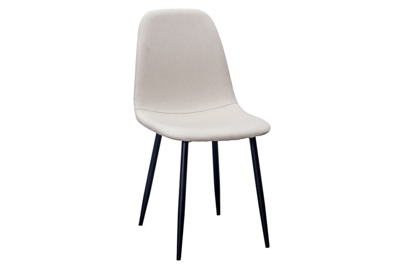 Ratliff Spisebord 180 cm Uttrekkbart med ileggsplate + 6 stk Nibe stol beige med svarte ben - Hvit/Beige - Møbler - Bord - Spisegrupper