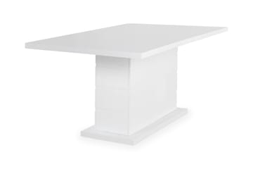 Ratliff Spisebord 180 cm Uttrekkbart med ileggsplate + 6 stk Nibe stol beige med svarte ben - Hvit/Beige - Møbler - Bord - Spisegrupper
