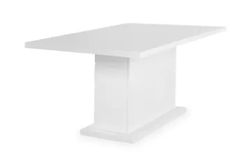 Ratliff Spisebord 180 cm Uttrekkbart med ileggsplate + 6 stk Nibe stol grå med svarte ben - Hvit/Grå - Møbler - Bord - Spisegrupper