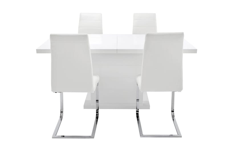 Ratliff Spisegruppe 180 cm + 4 Sorado Stoler - Hvit/Krom - Møbler - Bord - Spisegrupper