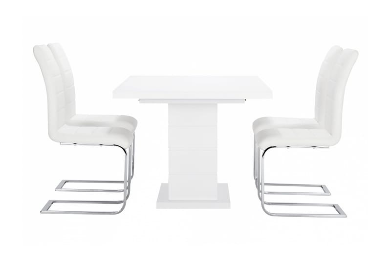 Ratliff Spisegruppe 180 cm + 4 Sorado Stoler - Hvit/Krom - Møbler - Bord - Spisegrupper