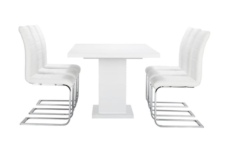 Ratliff Spisegruppe 180 cm + 6 Sorado Stoler - Hvit/Krom - Møbler - Bord - Spisegrupper