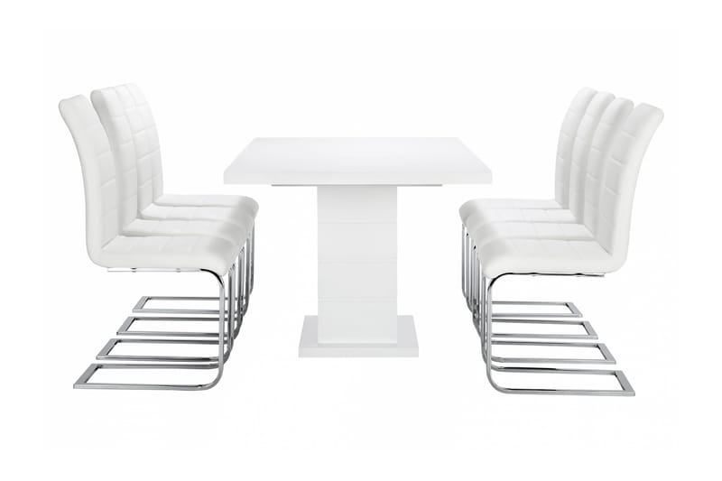 Ratliff Spisegruppe 180 cm + 8 Sorado Stoler - Hvit/Krom - Møbler - Bord - Spisegrupper
