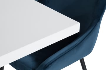 Ratliff Spisegruppe 180 cm med 6 Alsarp Stol - Hvit/Blå - Møbler - Bord - Spisegrupper